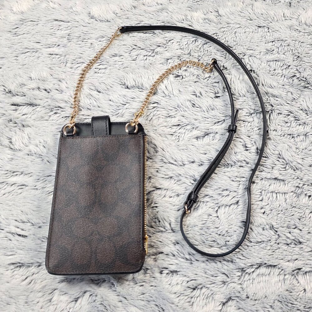 Coach Brown and Black Phone Crossbody - Picture 3 of 5